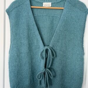 Teal Knit Sweater Vest
